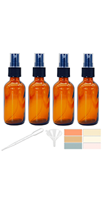 2 oz Small Amber Glass Spray Bottles