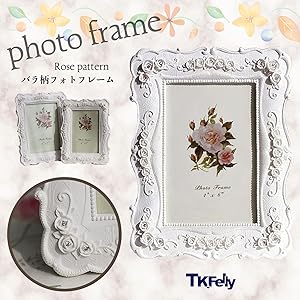 Amazon.co.jp: TK.Felly フォトフレーム 薔薇 ホワイト