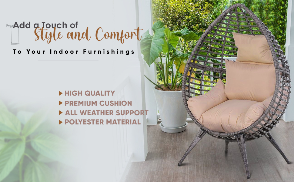 MTEXITO Polyester Swing Chair Cushion for Hanging Basket Chair Swing