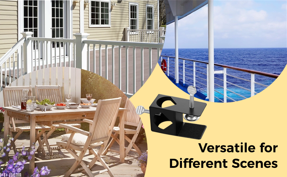 Lnrueg 6 PCS Deck Torch Clamps, Porch Rail Torch Clamp