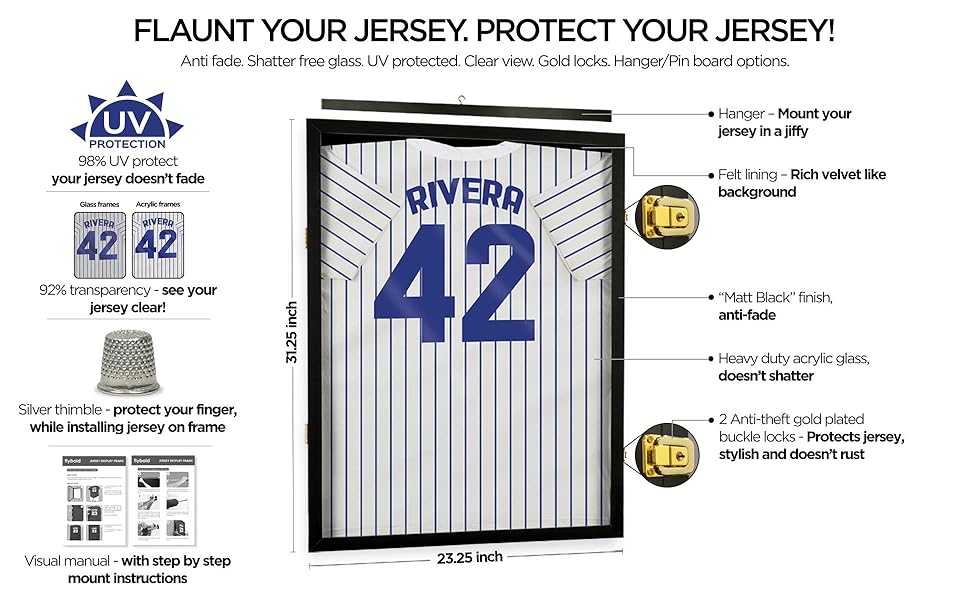 Flybold Jersey Frame Jersey Display Case Sports Jersey Framing Kit