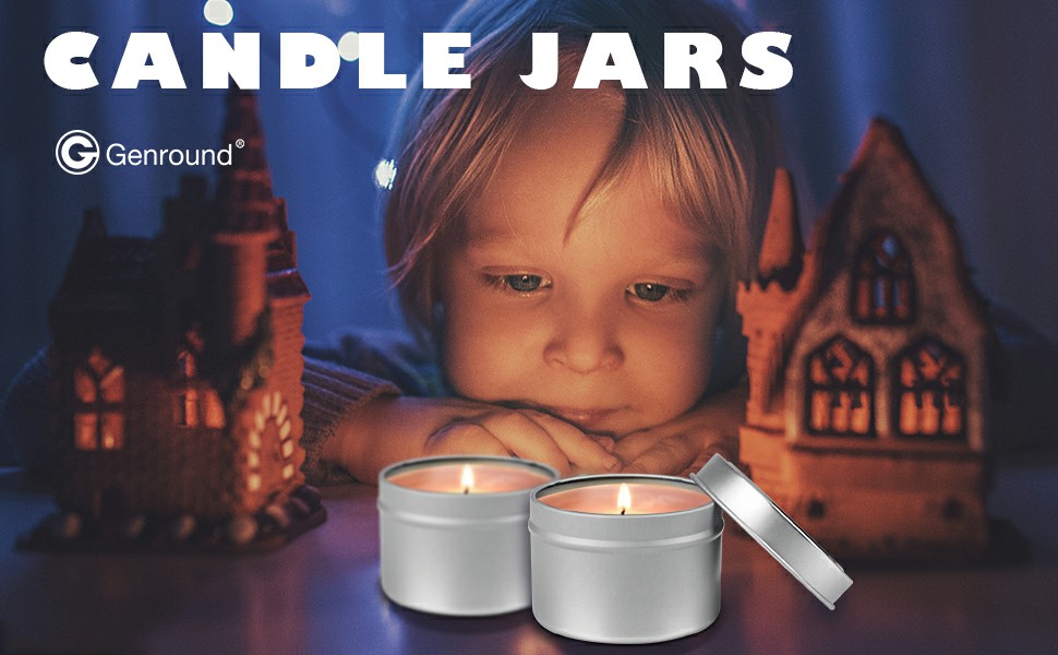 Genround DIY Candle Tins, 24pcs Candle Tins with Lids Bulk