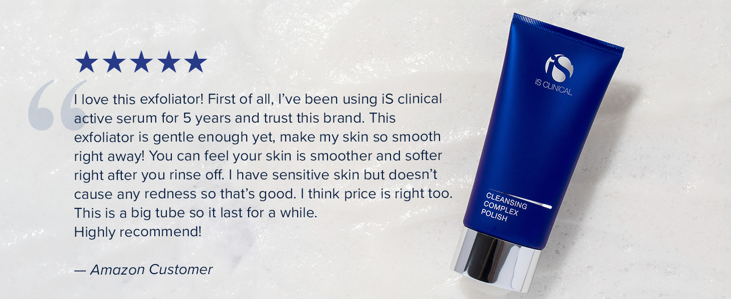 testimonial love this exfoliator trust this brand skin so smooth and softer right away
