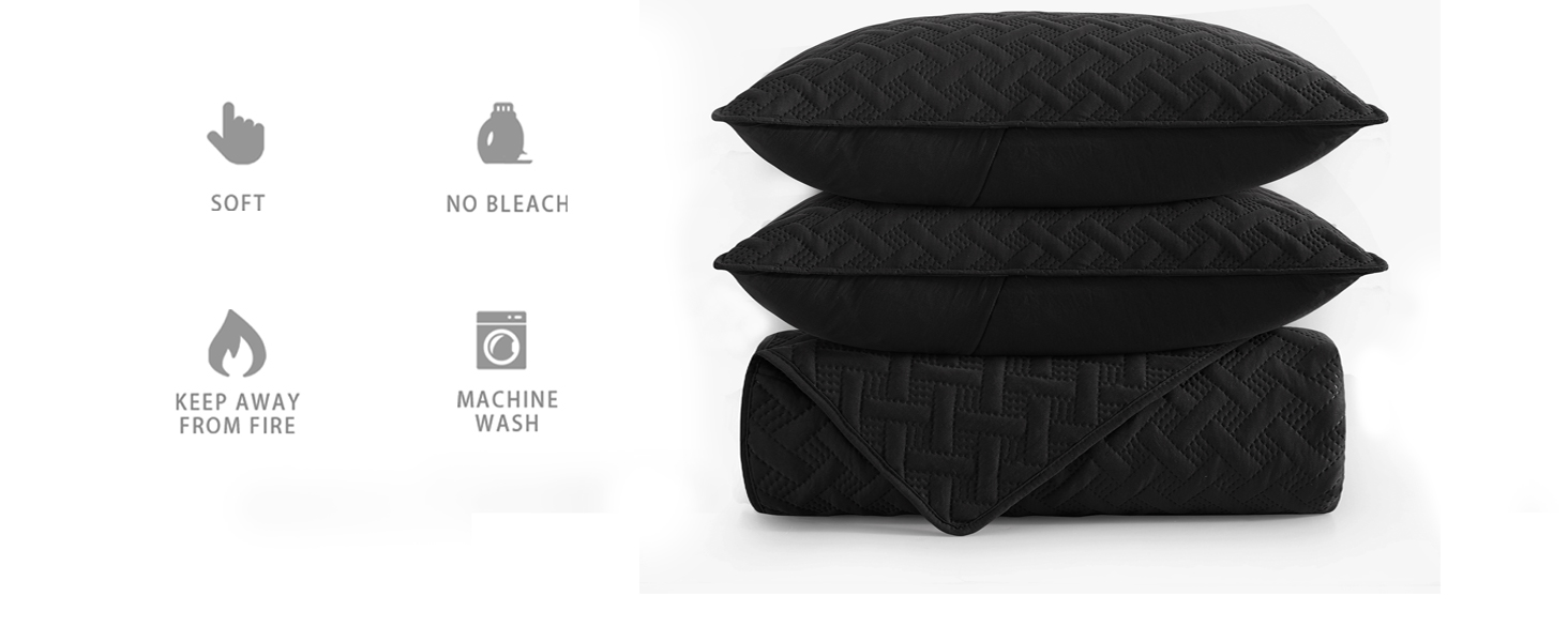 Exclusivo Mezcla 3Piece Gray King Size Quilt Set, Weave