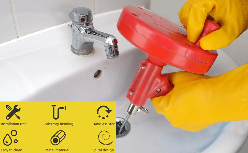 VADUDA 7M Sink Unblocker Tools Bathroom Drain Unblocker Toilet