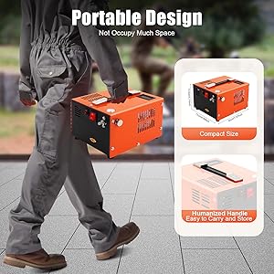 PCP Air Compressor, 4500PSI Portable PCP Compressor, 110V AC/12V Car Battery Anhydrous Air Pump