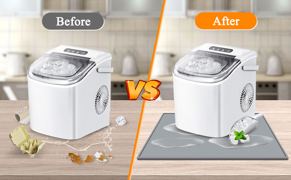 TOHONFOO Ice Makers Countertop Mat Waterproof, Nugget Ice
