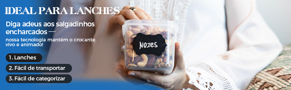 Kit 15 Potes Tampa Hermético Porta Alimentos Mantimentos Armário Cozinha…