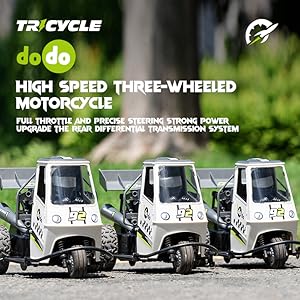 Amazon.co.jp: 1:16ラジコンカー RCトライク 三輪バイク 電動RC