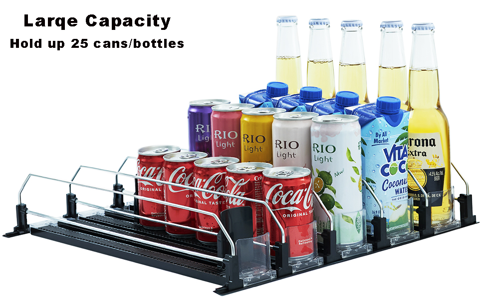 Jillmo Drink Organizer for Fridge, SelfPushing Soda Can