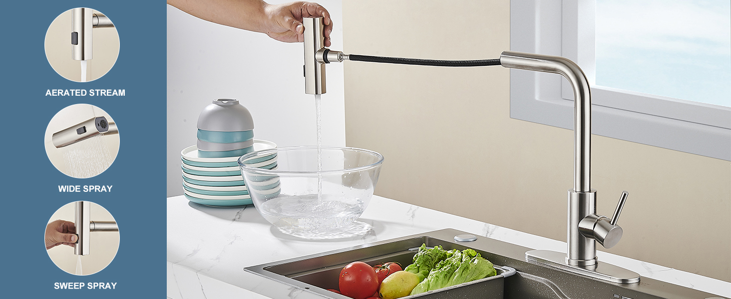 Pull Down Kitchen Faucet
