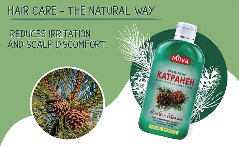 Milva Pine Tar Shampoo for Seborrheic Dermatitis 200ml Natural
