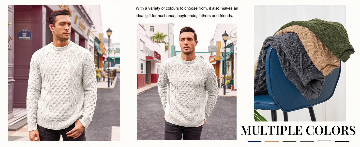 soft fisherman knitted sweater for men