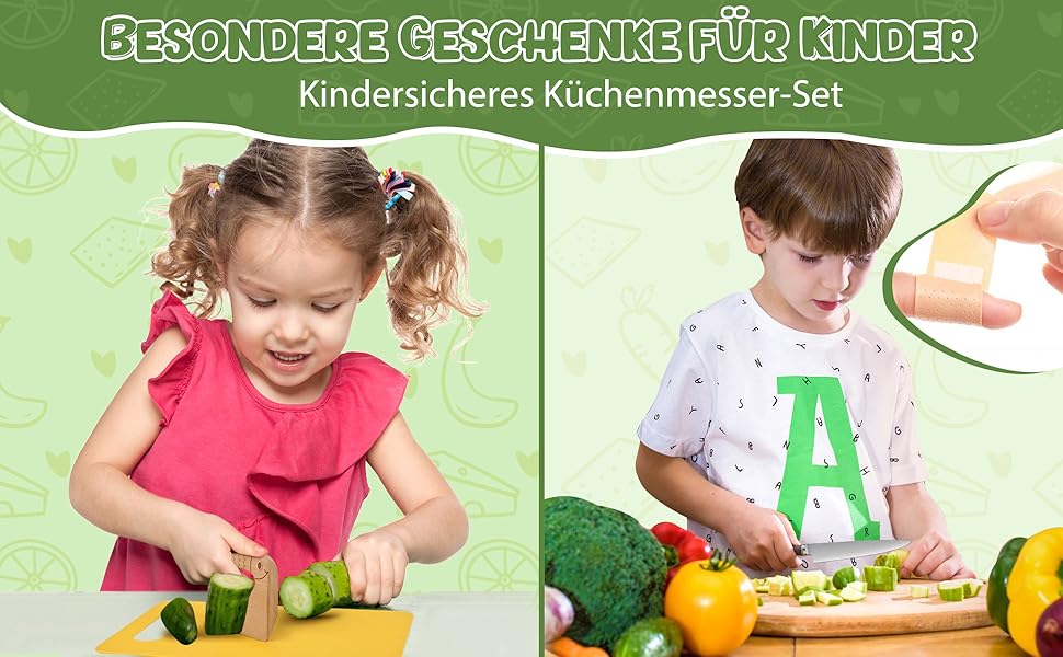 18 Teiliges Kindermesser Set - Kinder Sicherheit Küchenmesser, Sicherheit Kndermesser ab 2 Jahre