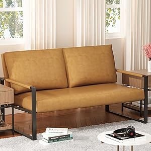 Faux Leather Loveseat