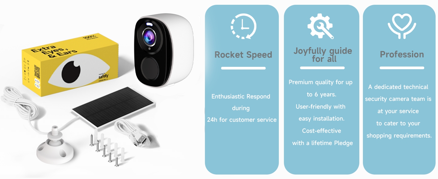 Security Cameras Wireless Outdoor, Battery Powered Security Cameras with IP65
