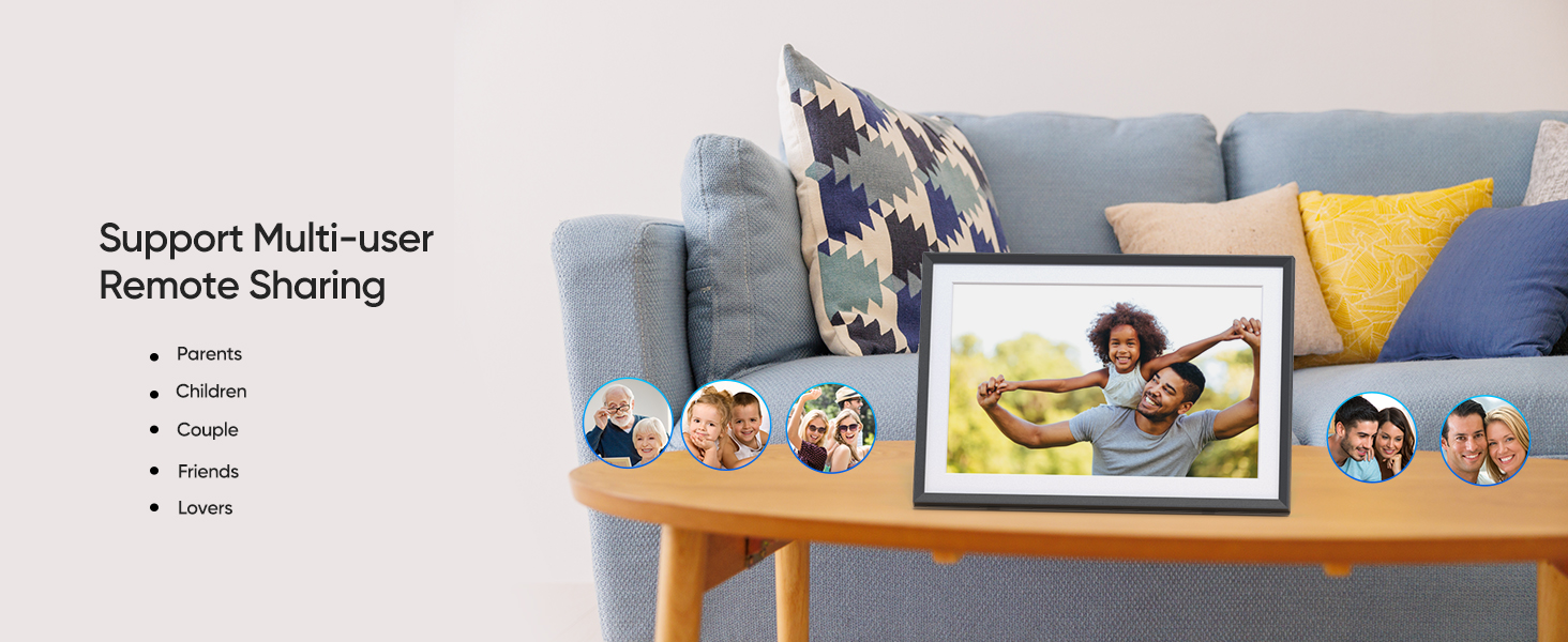 ARZOPA Digital Photo Frame WiFi 10.1 Inch IPS Touchscreen Electronic Photo Frame with 32GB