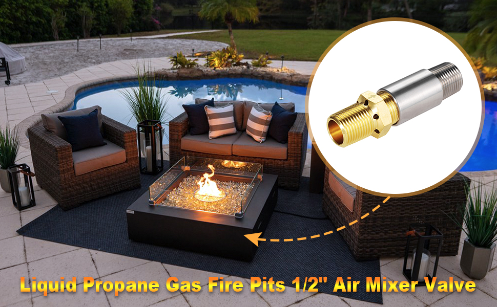 Aupoko Liquid Propane Gas Fire Pits 1/2" Air Mixer Valve