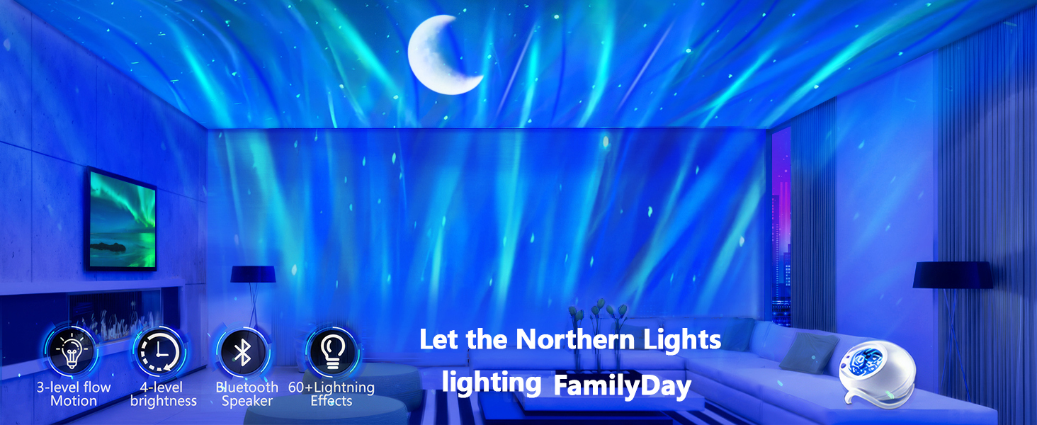 northern night lights star projector aurora lamp borealis blue relax galaxy mood kids machine noise