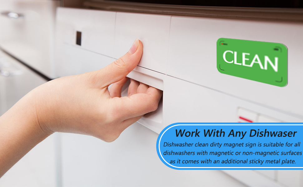 Dishwasher Clean Dirty Sign,Reversible Strong