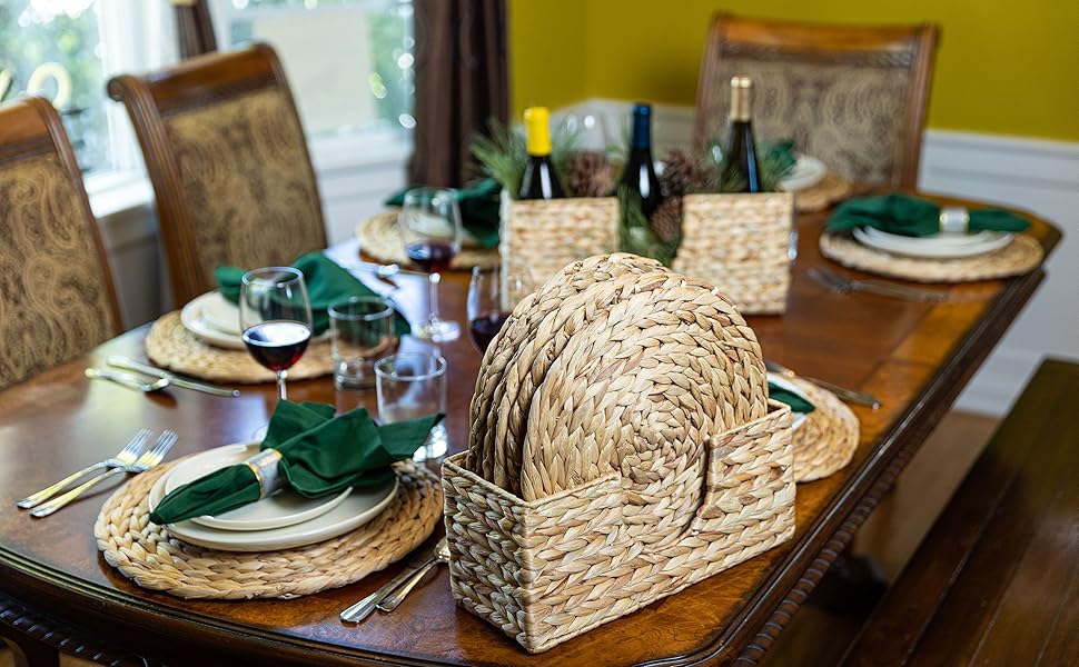 Wovanna Woven Placemats for Dining Table Set of 6 Adorable Thick