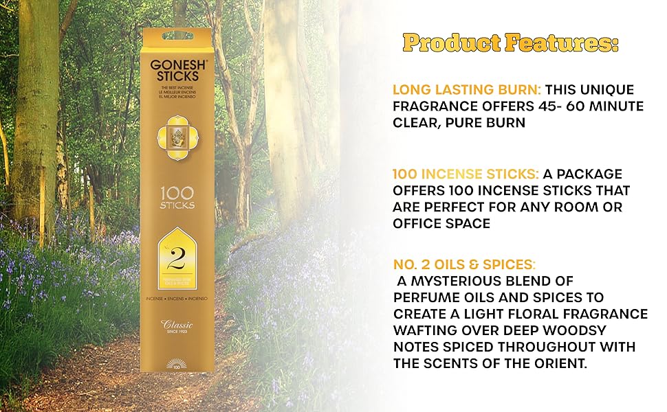 Gonesh Collection 2 100 Stick PackClassic Incense Count