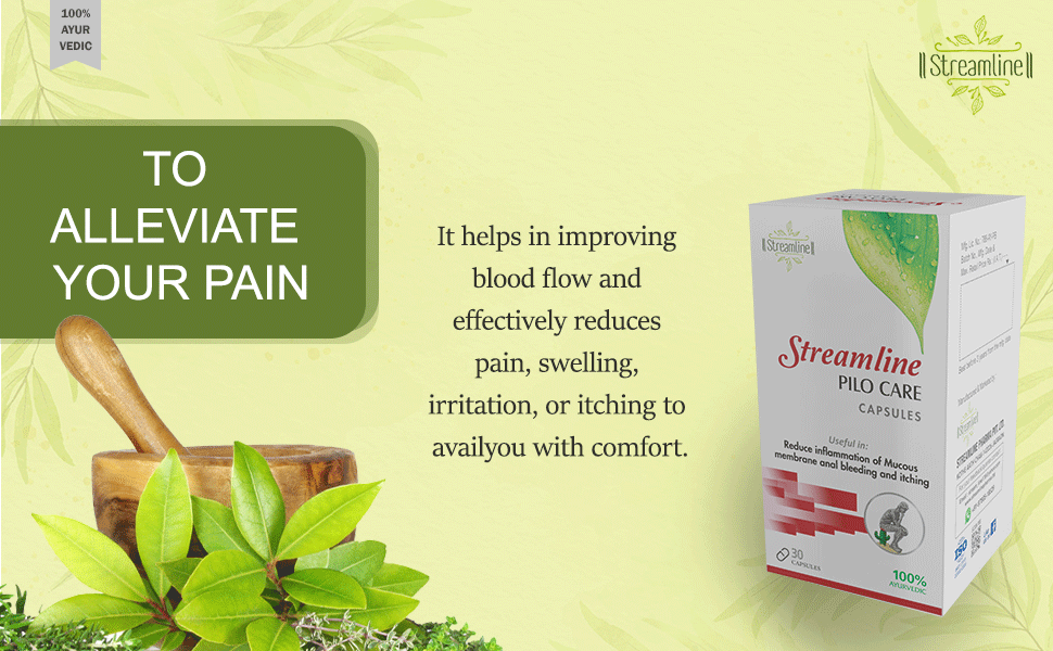 Buy Streamline Pilo Care Piles ayurvedic medicine 30 Veg Capsules