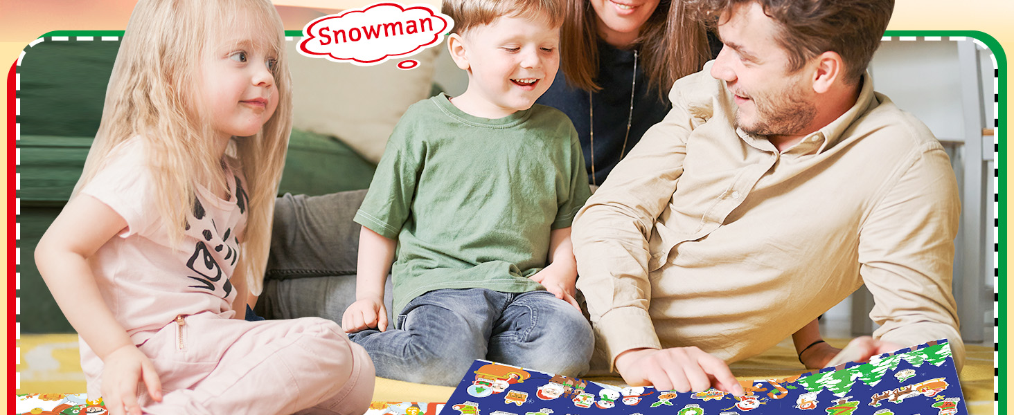 Reusable Sticker Book for Toddlers 24 Years, Christmas