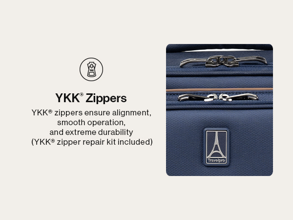 tsa lock and ykk zippers