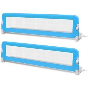 VidaXL Safety Bar for Children's Bed Pack of 2 Blue 150 x 42 cm