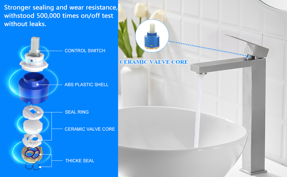 Tohlar Vessel Sink Faucet, Tall Bathroom Faucet, Vessel Sink Faucet