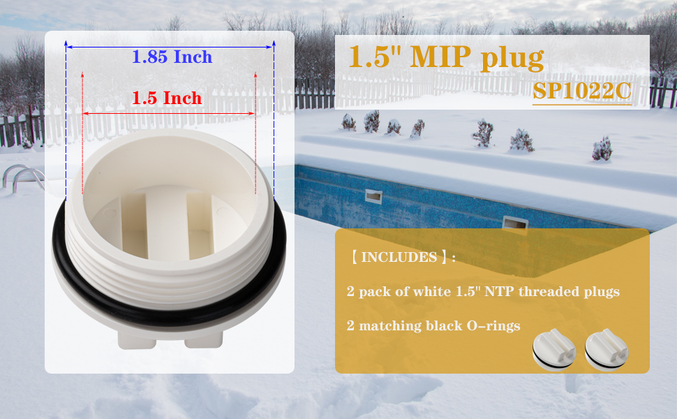 SuiTool 2 Pack 1.5" Threaded Pool Spa Return Winterizing