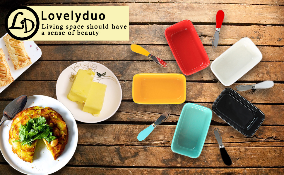 Lovelyduo Large Butter Dish with Lid for Countertop