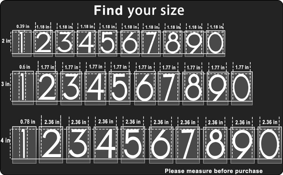 3 inch 4 Sets Reflective Mailbox Numbers Stickers for