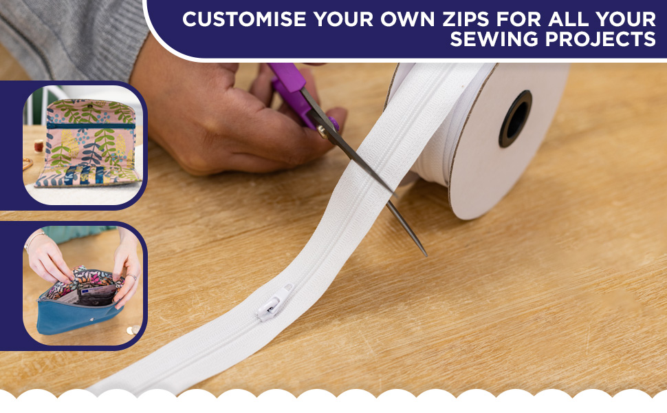 Continuous Zip On A Roll Contains 5 Metres & 10 Matching