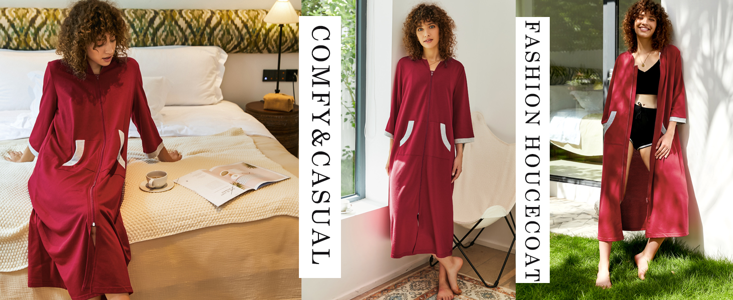 ekouaer zippper robe