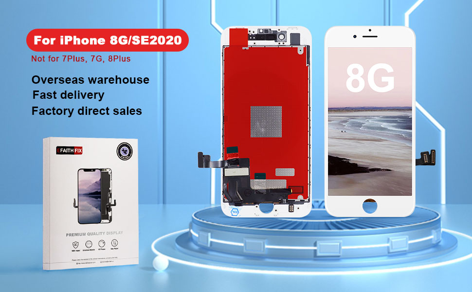 EFAITHFIX for iPhone 8/SE 2020 LCD Screen Replacement White 4.7 Inch Frame Assembly