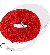 YOUOWO 2 Pack Clotheslines 5m/1.64ft Length Camping Clothesline Clothes Red White Drying Rope Por...