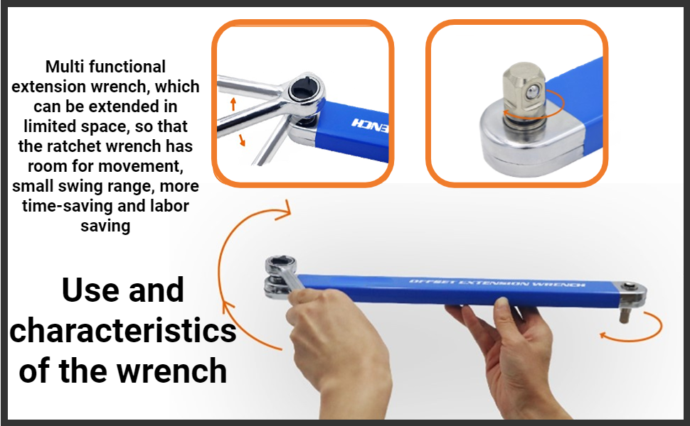 Extension Wrench Set High Carbon Steel Extension Wrench Offset Ratchet