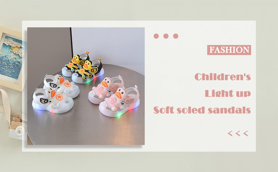 Baby Kids Light Up Sandal Boys Girls Soft Sole LED Flashing Sneakers
