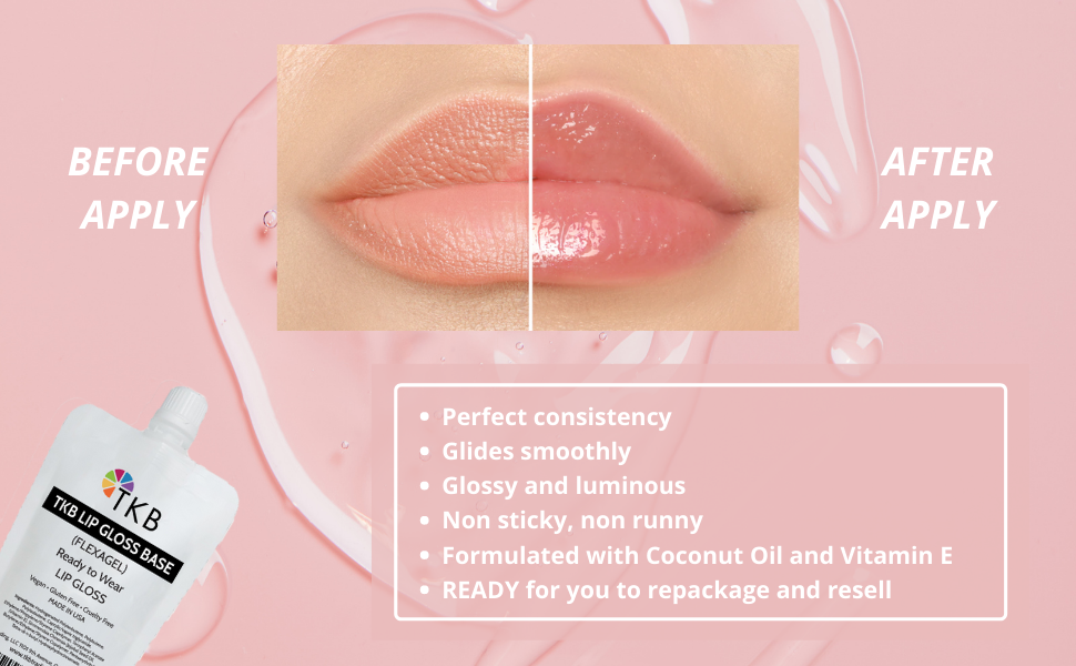 TKB Lip Gloss Base (Flexagel) Clear Lip Gloss Base for DIY Lip Gloss