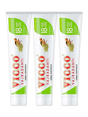 Vicco Vajradanti Fennel Flavour Herbal Toothpaste - Pack of 3 (200g Each)