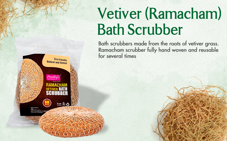 Buy Preethy's Boutique Vetiver Bath Scrubber Big SizeRamacham