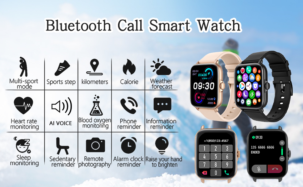 ibsun Smart Watch (Answer/Make Call), 1.7" Smartwatch Fitness Tracker