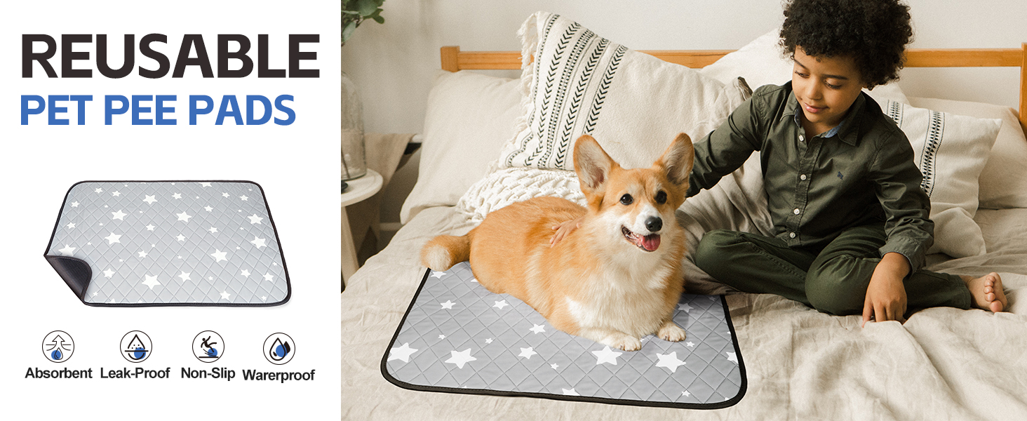 Puppy Training Pads 2 Pack Washable Dog Pee Pad Super Absorbency