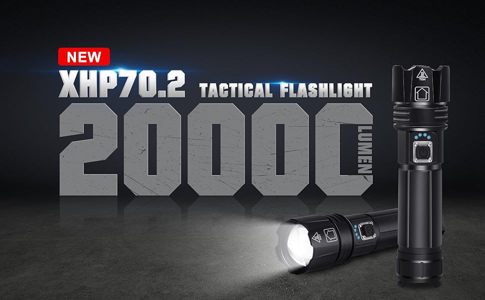 NEW XHP70.2 TACTICAL FLASHLIGHT - 20000 LUMEN