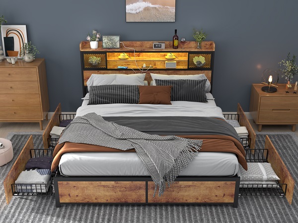 よしページ Amazon.com: Mega Solutions Gen-Z Storage Platform Bed with