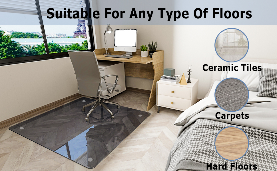 Easly 46" x 55" Chair Mat for Carpet Office Chair Mat