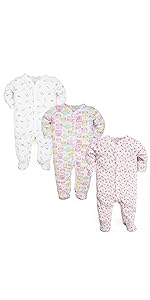 3 pieces Newborn baby jumpsuit pajamas