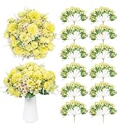 GOSTADY 12 Packs Peonies Artificial Flowers,Silk Artificial Peonies Flowers Fake Peony Faux Flora...
